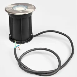 Lindby lattiauppovalaisin Insa, Ø11cm, ruostumaton teräs, GU10, IP67