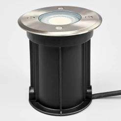 Lindby lattiauppovalaisin Insa, Ø11cm, ruostumaton teräs, GU10, IP67