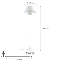 Lindby lattiavalaisin Eryndor, valkoinen, tekstiili, Ø 47 cm, E27