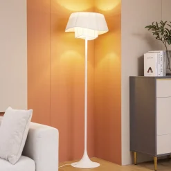 Lindby lattiavalaisin Eryndor, valkoinen, tekstiili, Ø 47 cm, E27