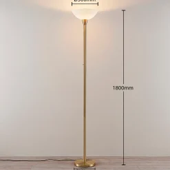 Lindby lattiavalaisin Ignacia, messingin värinen, lasi, 180 cm, E27