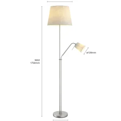 Lindby lattiavalaisin Nantwin, 175 cm, harmaa, nikkeli, tekstiili