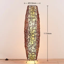 Lindby lattiavalaisin Nias, korkeus 111 cm, rottinki, tekstiili