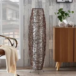 Lindby lattiavalaisin Nias, korkeus 111 cm, rottinki, tekstiili