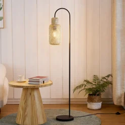 Lindby lattiavalaisin Venora, 145 cm korkea, bambu, E27