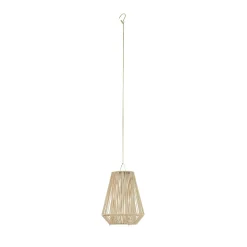 Lindby LED-aurinkokäyttöinen riippuvalaisin Austas, beige, Ø 32 cm, USB, IP54