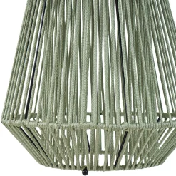 Lindby LED-aurinkokäyttöinen riippuvalaisin Austas, vihreä, Ø 32 cm, USB, IP54