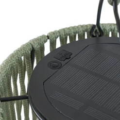 Lindby LED-aurinkokäyttöinen riippuvalaisin Austas, vihreä, Ø 32 cm, USB, IP54