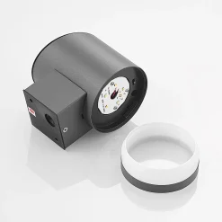 Lindby LED aurinko ulkoseinävalaisin Bentlas, antrasiitti, IP44