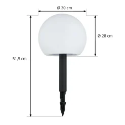Lindby LED-aurinkovalaisimet Lago, RGBW, sarja 3 kpl, pallot, maapiikki