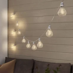 Lindby LED-aurinkovalaisinketju Lampini, 200 cm, musta, IP44
