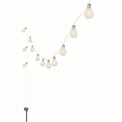 Lindby LED-aurinkovalaisinketju Lampini, 200 cm, musta, IP44