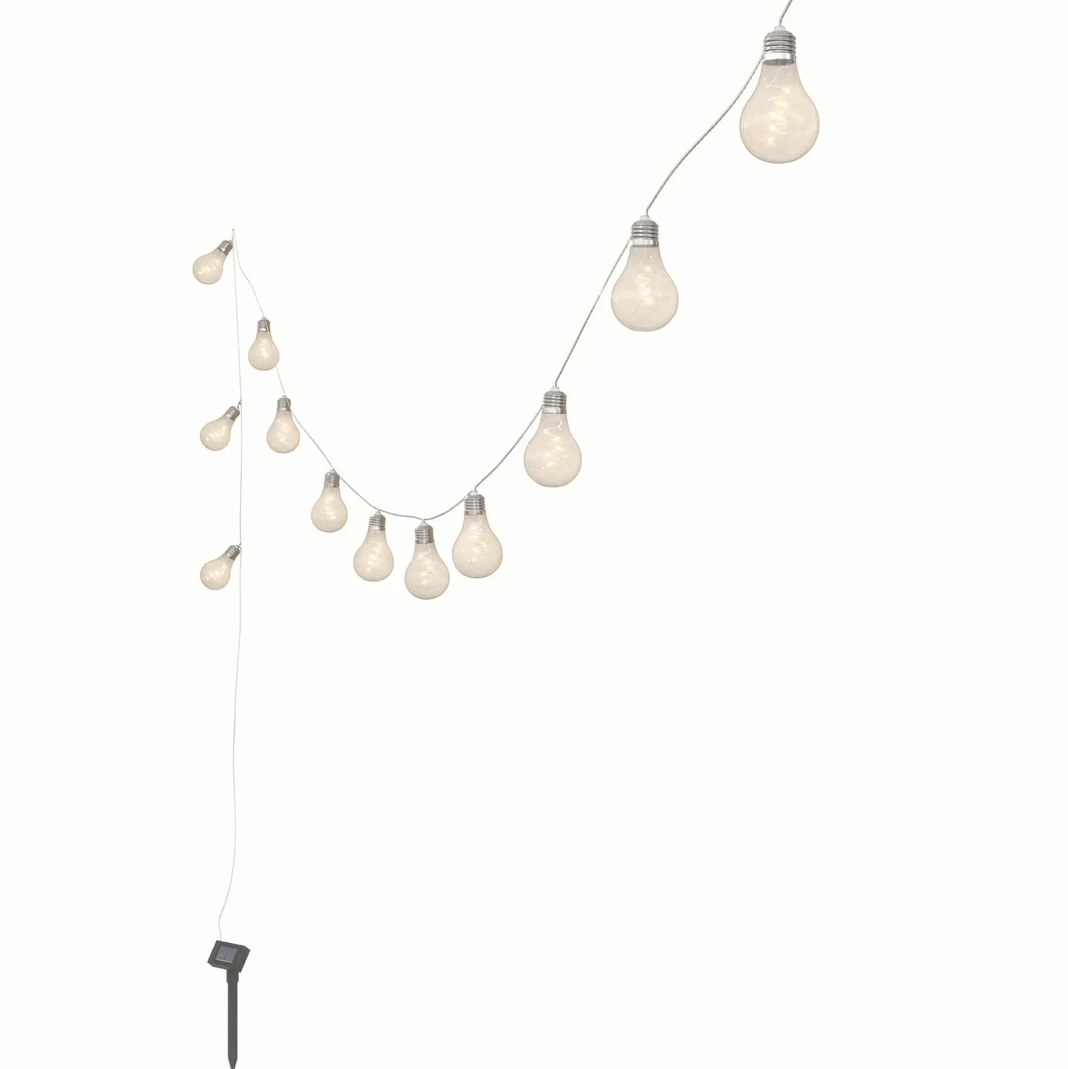 Lindby LED-aurinkovalaisinketju Lampini, 200 cm, musta, IP44