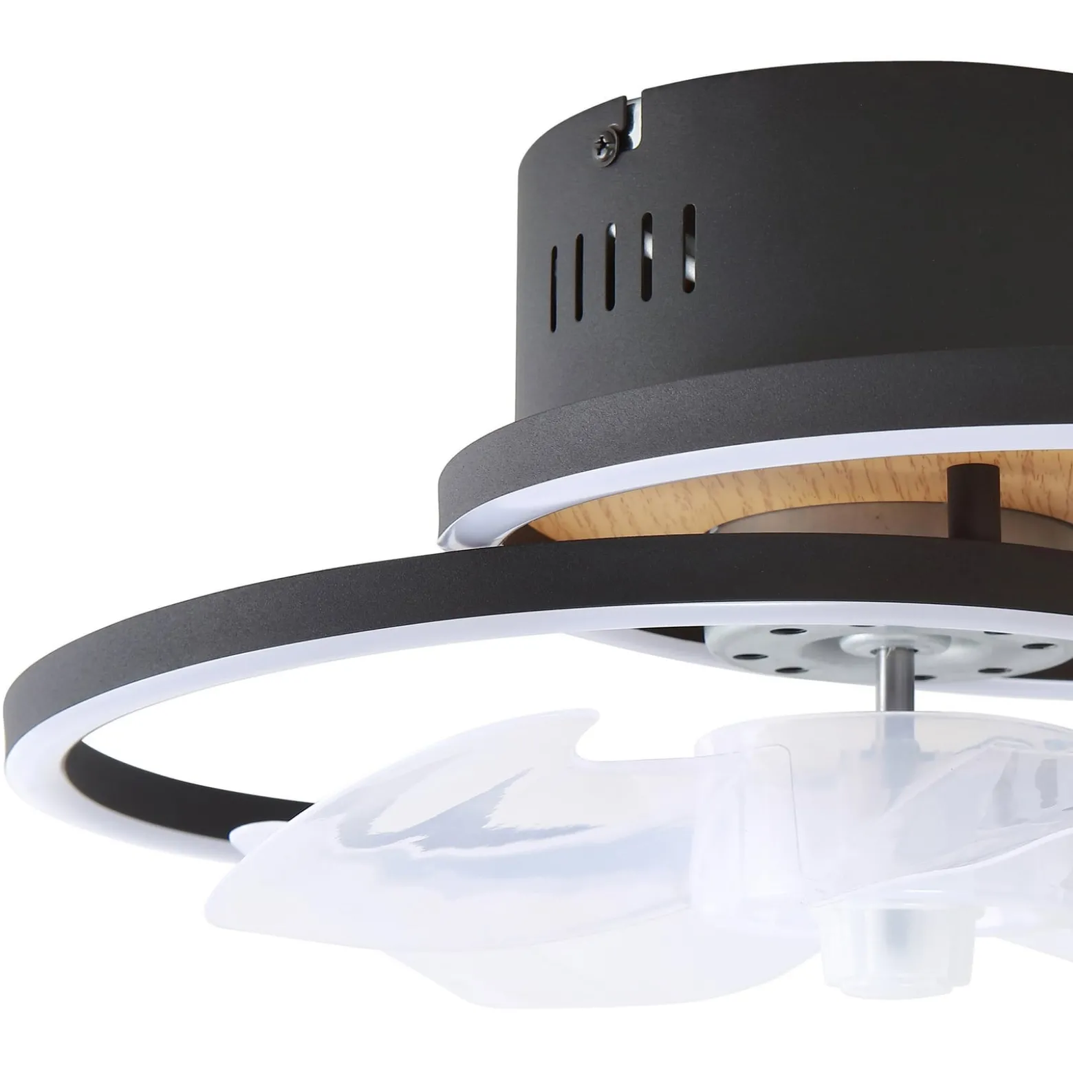 Lindby LED kattotuuletin Lomana, musta, hiljainen, CCT
