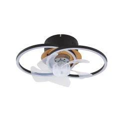 Lindby LED kattotuuletin Lomana, musta, hiljainen, CCT