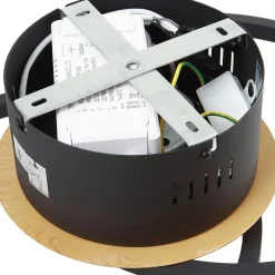 Lindby LED kattotuuletin Lomana, musta, hiljainen, CCT