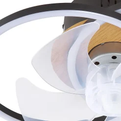 Lindby LED kattotuuletin Lomana, musta, hiljainen, CCT