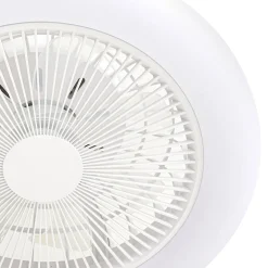 Lindby LED-kattotuuletin Vedin, valkoinen, DC, Ø 45 cm, RGBW