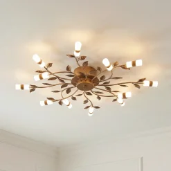 Lindby LED-kattovalaisin Bentas, pronssi, metalli, Ø 80cm