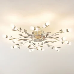 Lindby LED-kattovalaisin Bolonia, pronssi/valkoinen, Ø 80 cm
