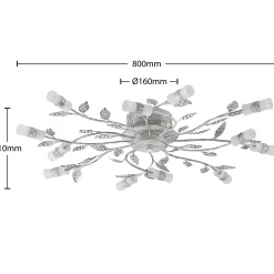 Lindby LED-kattovalaisin Bolonia, pronssi/valkoinen, Ø 80 cm