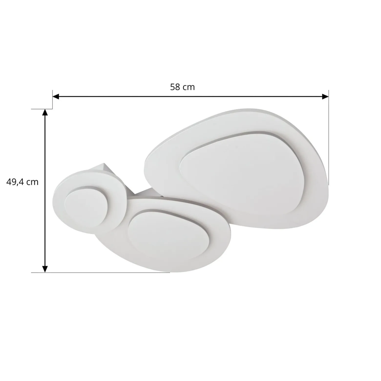 Lindby LED-kattovalaisin Delar, 60 x 60 cm, CCT, himmennettävä