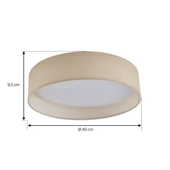 Lindby LED-kattovalaisin Eilif, kangas, valkoinen, Ø 40 cm, CCT