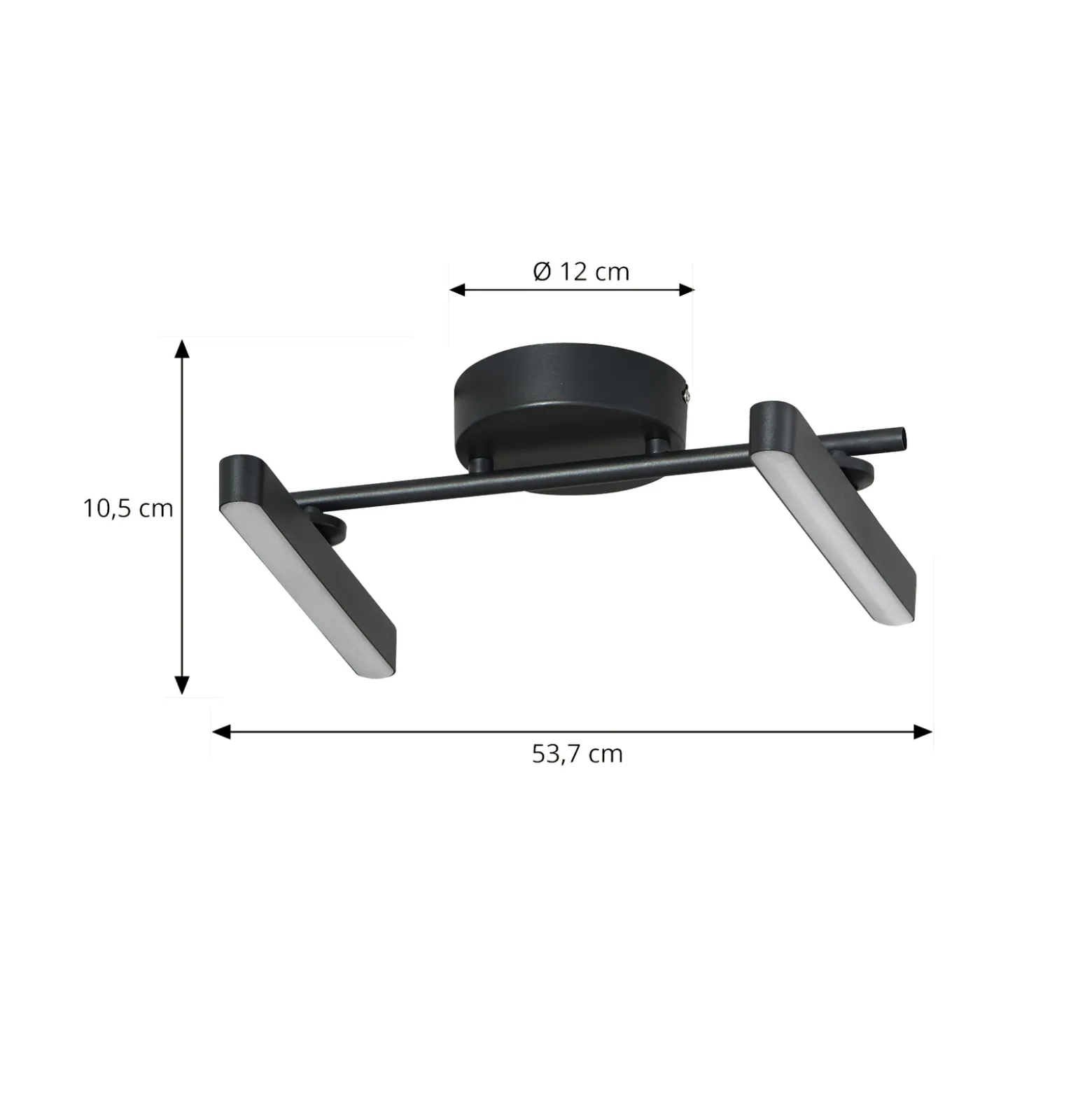 Lindby LED-kattovalaisin Eldrin, 2-valo, musta, valonauha