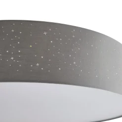Lindby LED-kattovalaisin Ellamina, 60 cm, vaaleanharmaa, tekstiili