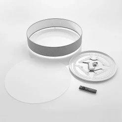 Lindby LED-kattovalaisin Ellamina, 60 cm, vaaleanharmaa, tekstiili