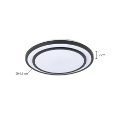 Lindby LED-kattovalaisin Essina, musta, metalli, CCT, himmeä.