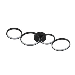 Lindby LED-kattovalaisin Evengeline, musta, alumiini, 88 cm