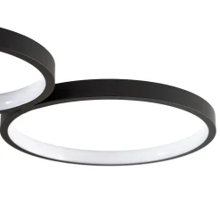 Lindby LED-kattovalaisin Evengeline, musta, alumiini, 88 cm