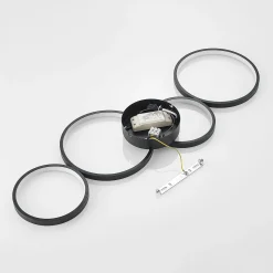 Lindby LED-kattovalaisin Evengeline, musta, alumiini, 88 cm