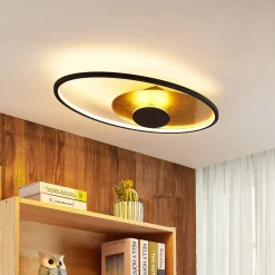 Lindby LED-kattovalaisin Feival, 73 cm, ruoste/ kulta, himmennettävä