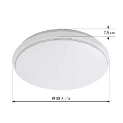Lindby LED-kattovalaisin Glamo, Ø 39 cm, kromi, valkoinen, IP44