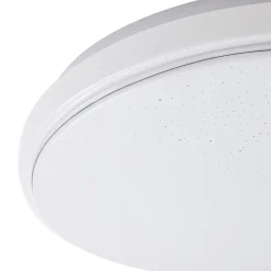Lindby LED-kattovalaisin Glamo, Ø 39 cm, kromi, valkoinen, IP44
