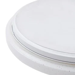 Lindby LED-kattovalaisin Glamo, Ø 39 cm, kromi, valkoinen, IP44