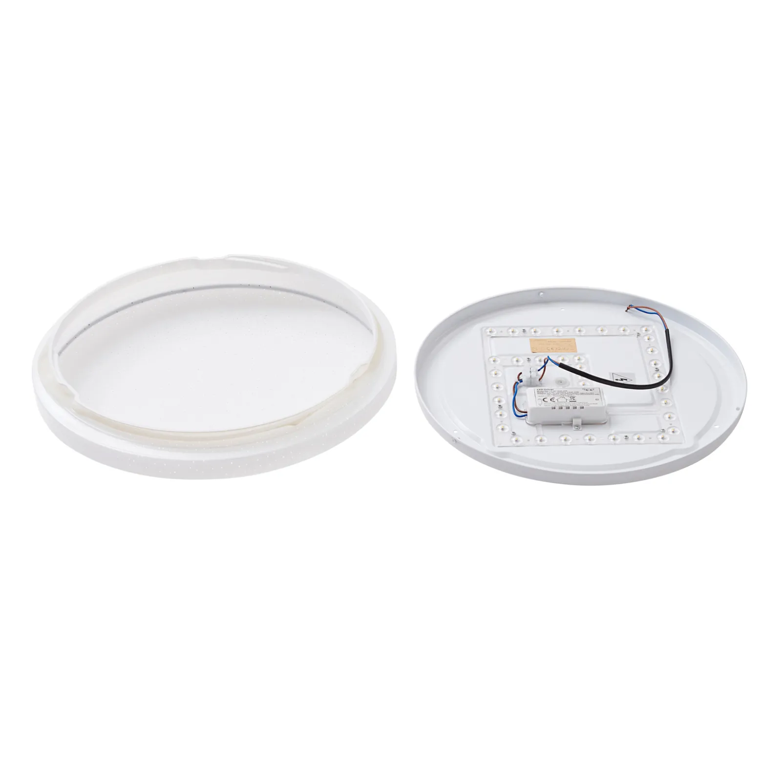 Lindby LED-kattovalaisin Glamo, Ø 39 cm, kromi, valkoinen, IP44