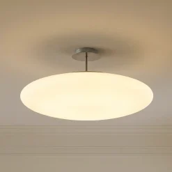 Lindby LED-kattovalaisin Gunda, valkoinen, lasi, Ø 48 cm, himmennettävä