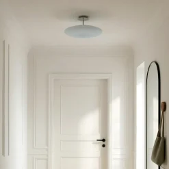 Lindby LED-kattovalaisin Gunda, valkoinen, lasi, Ø 48 cm, himmennettävä