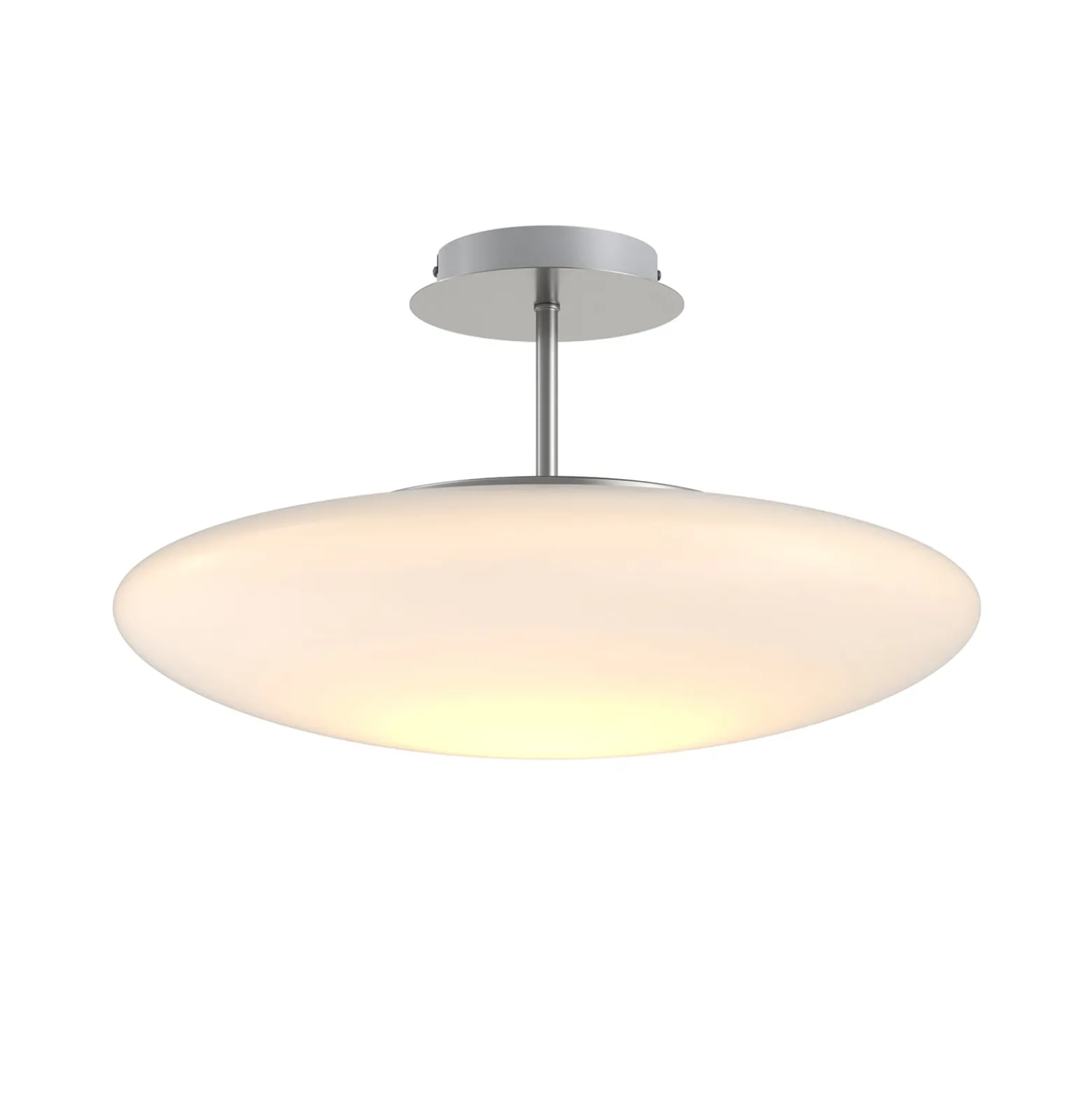 Lindby LED-kattovalaisin Gunda, valkoinen, lasi, Ø 48 cm, himmennettävä