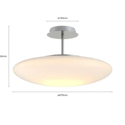 Lindby LED-kattovalaisin Gunda, valkoinen, lasi, Ø 48 cm, himmennettävä