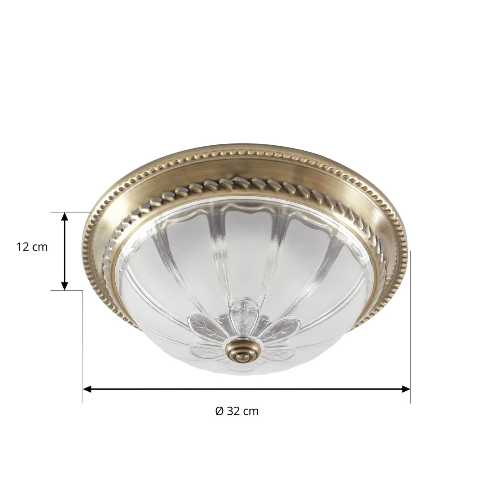 Lindby LED-kattovalaisin Henja, antiikkimessinki, Ø 32 cm, himmennettävä