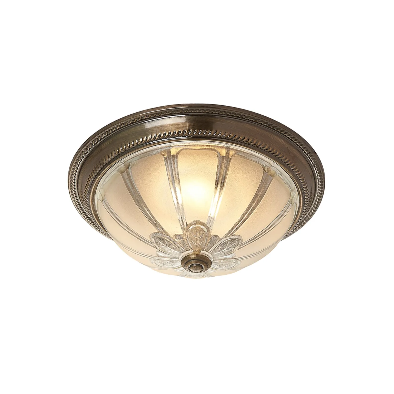 Lindby LED-kattovalaisin Henja, antiikkimessinki, Ø 32 cm, himmennettävä