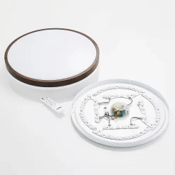 Lindby LED-kattovalaisin Hudsona, halkaisija 49 cm, puu, ruskea