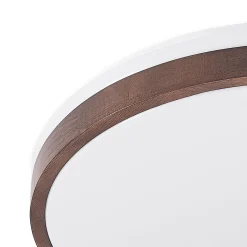 Lindby LED-kattovalaisin Hudsona, halkaisija 49 cm, puu, ruskea