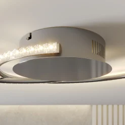 Lindby LED-kattovalaisin Joline, Ø 45 cm, kristalleja, metallia