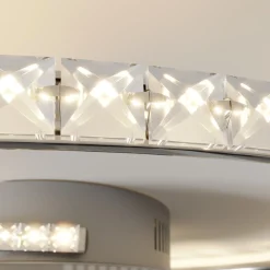 Lindby LED-kattovalaisin Joline, Ø 45 cm, kristalleja, metallia