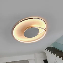 Lindby LED-kattovalaisin Joline, 2 kpl, Ø 46 cm, krominvärinen